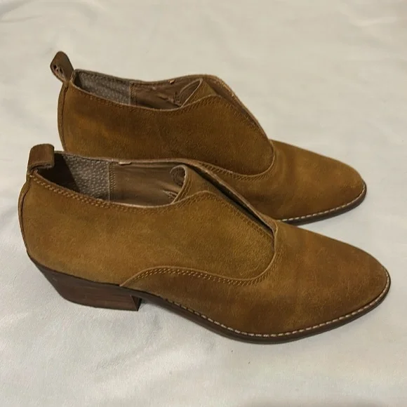 Lucky Brand Fimberly Brown Suede Leather Ankle Boots - Picture 3 of 5